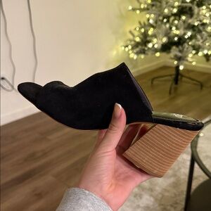 BP Black Suede Mules